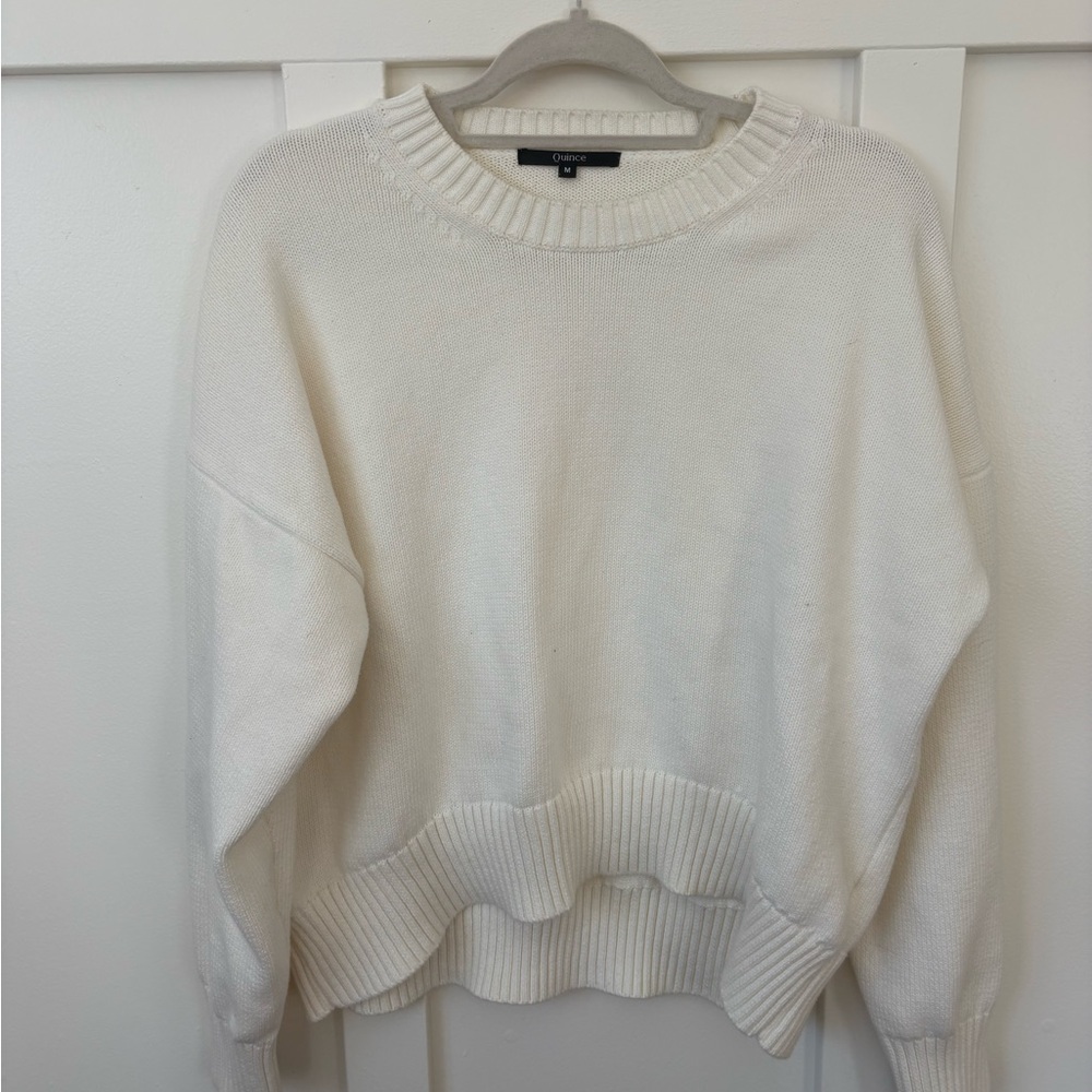 Quince Cream Crew Neck Sweater size medium